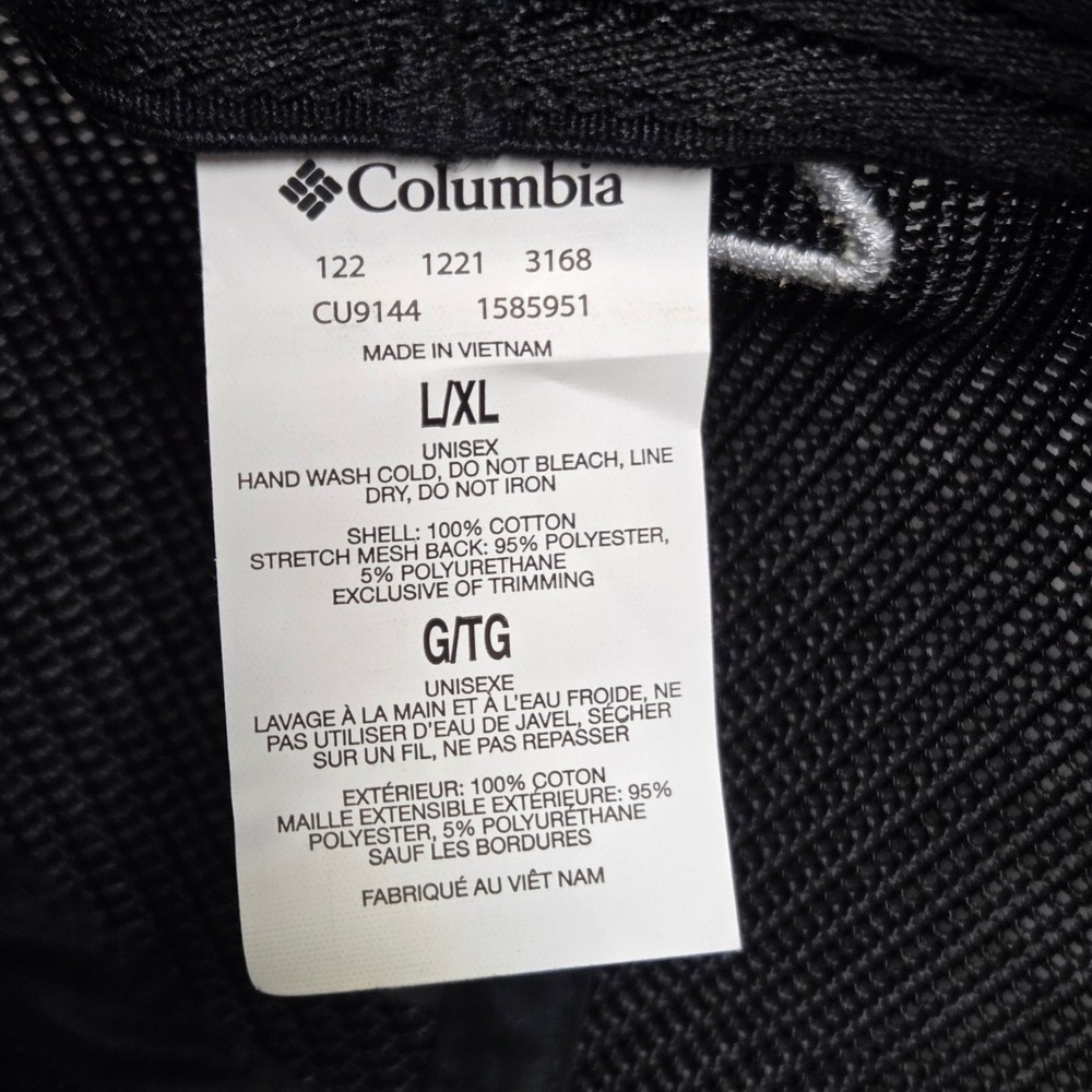 Columbia Baseball Cap Men L/XL Black PFG Flexfit Fish American Flag Mesh CU9144 - Picture 6 of 7
